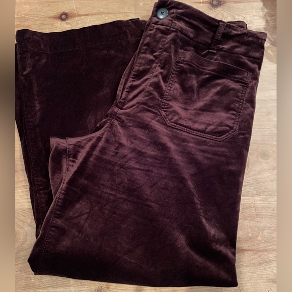 Maeve Anthropologie Brown Colette Full Length High Rise Wide Leg Trousers XL